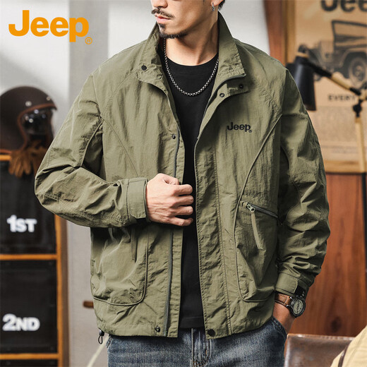Jeep (JEEP) jacket men's autumn and winter jacket men's jacket casual loose assault work clothes tops men's military green L