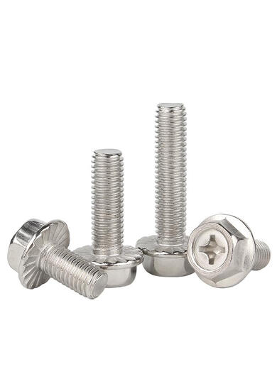 Guwanji 304 Edelstahl Flanschquerkreuz Sechskantschraube verzinkte Anti-Rutschschraube mit Padschraube Flanschflanschoberfläche M3-M8 Eisen und weißer Zinkzahn M5*12200 Stücke