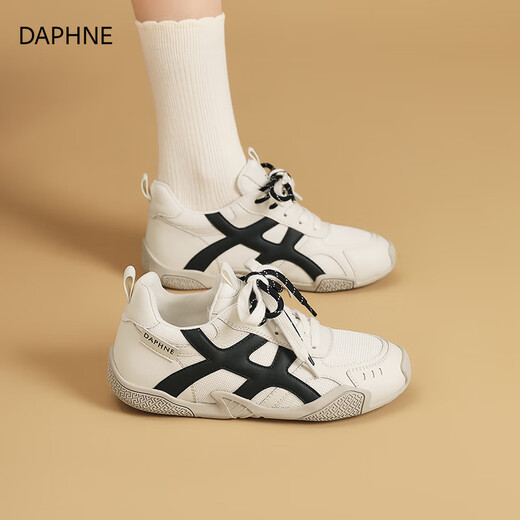 
Daphne double-lace-up thick sole height-enhancing 4CM German training shoes for women 2025 autumn new couple shoes non-slip and durable versatile shoes off-white 37
