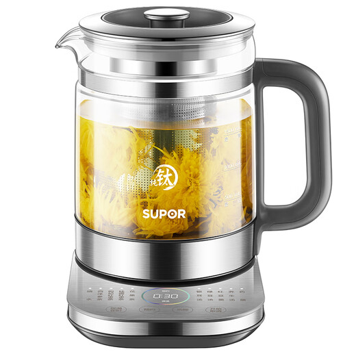 SUPOR Health Kettle Pure Titanium 0 Coating Health Kettle Household 1.5L Large Capacity Glass Electric Kettle Electric Kettle 316L Stainless Steel Multi-stage Temperature Control Supermarket Model Offline Same Style at Counter 1.5L