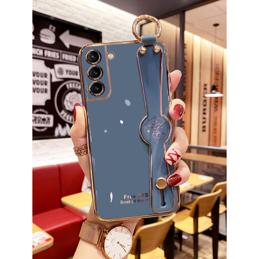 三星（SAMSUNG）适用原装S21FE手机壳S21ef腕带保护硅胶套5G全包防摔软壳SM一G9900网红女款galaxy新品创意斜挎挂 三星S21 FE【樱花粉】*带创意腕带支架送全屏软