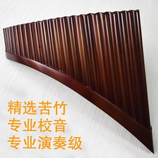 时笙22管25管苦竹排箫乐器G调C调演奏校音初学入门款 厂家 22管/G调棕色款