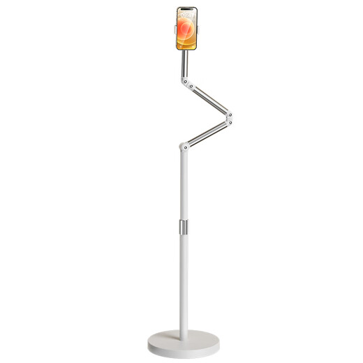 JIAHUACAI three-arm live broadcast mobile phone stand, floor-to-ceiling overhead shooting, mirror with radiator, multi-functional stand, iPad tablet support stand, three-arm starlight white limited edition for mobile phones