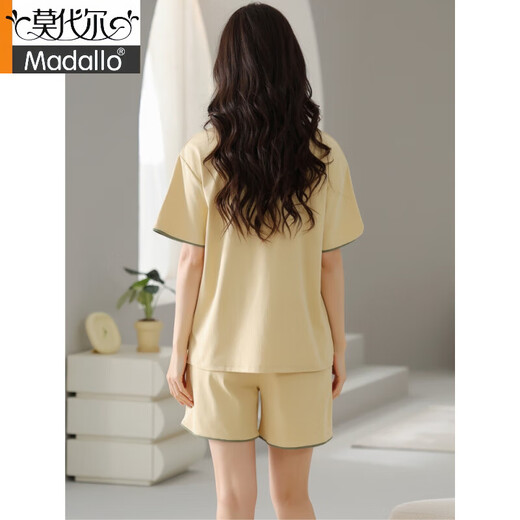 莫代尔睡衣女2025夏季新疆棉短袖短裤简约休闲棉质薄款家居服套装可外穿 Z9859 L 建议100-120斤