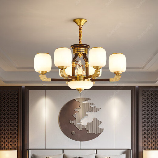 
Leshi (NVC) new Chinese chandeliers living room lamp dining room bedroom study lamp Chinese style hall main lamp simple atmospheric Chinese lantern 9928 head (full spectrum eye protection source)