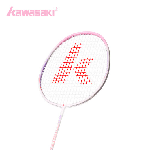 Kawasaki (KAWASAKI) carbon composite competition training entry-level balanced badminton racket single shot Kawasaki Beyond - pink and white string racket