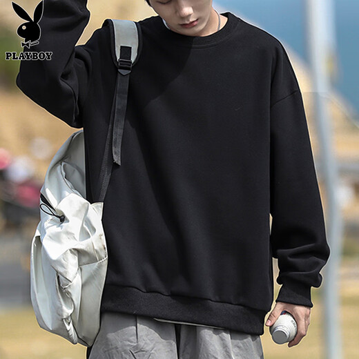 Playboy (PLAYBOY) sweatshirt men's jacket men's long-sleeved T-shirt men's autumn and winter casual round neck bottoming shirt high-end trendy tops