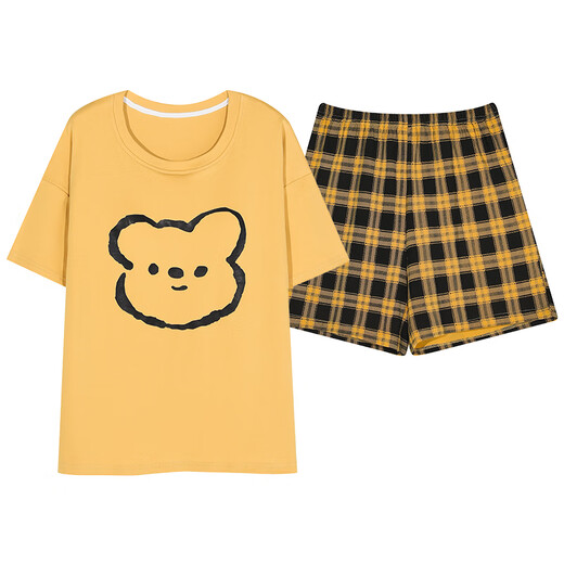 Muji Com Muji's Même pyjamas à manches courtes pour femmes en été avec des coussinets poitrines Vêtements de maison minces de grande taille GXT1047 M (recommandée 75-95jin [Jin est égal à 0,5 kg]))