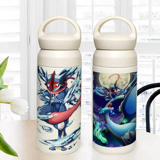 Chengliu Pokémon Joint Kaga Nin Frog Thermos Cup Supply Student крупный способности детей и девочек водяной чашка аниме -мультфильм портативная кофейная чашка 350 мл AA1283 Kaga nin лягушка