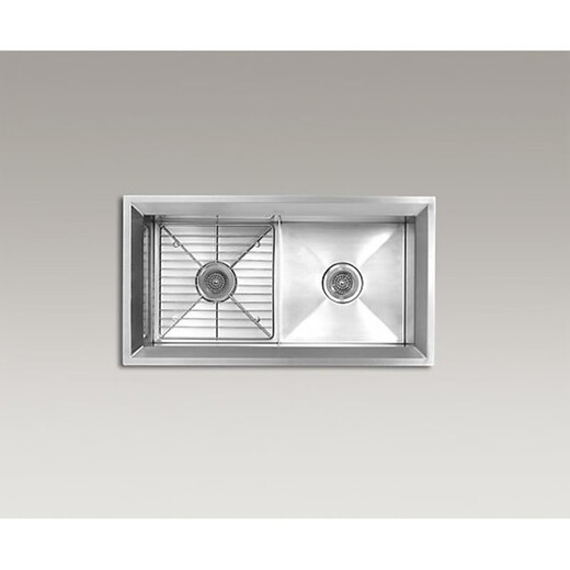 Kohler (Kohler) Porris K-3881T-FP-NAK-3883T-FP-NA Double emplacement en acier inoxydable Basin K-3883T
