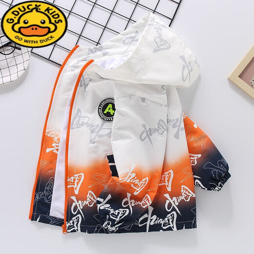G.DuckKids Garçons pour garçons Spring and Automne Child's Charge * Vêtements Gradient supérieur moyen et grands vêtements de printemps pour enfants 2024 Nouveau brise-vent à la mode Blue 170