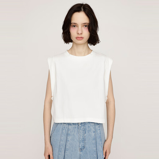 Moussy/Sly2025 Summer Simple Simple Color Color Round Necksemante Randevale.