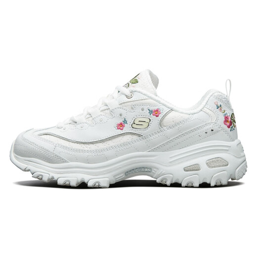 Skechers Skechers Spring New Women's Thick Sole Panda Daddy Shoes Embroidered Retro White Shoes 11977 11977-BLK Black 35 Inner Length 22cm