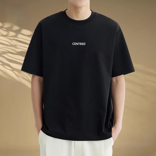 
KOOSHI luxury white short-sleeved T-shirt for men in summer thin cool loose top casual round neck half-sleeved T-shirt for men WT52C1047 white M