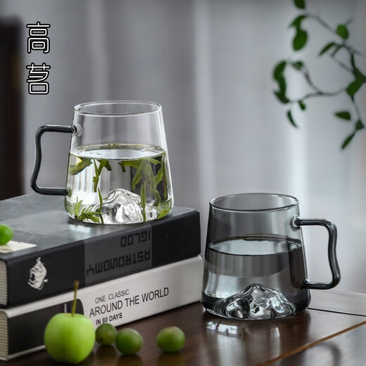 Gaoming (Gaoming) Copa de vidrio japonesa Copa de agua a gran capacidad Agua de alta temperatura Vista de montaña en espesas resistentes a la taza de té verde Copa creativa de agua potable 9195 Copa de montañismo 2
