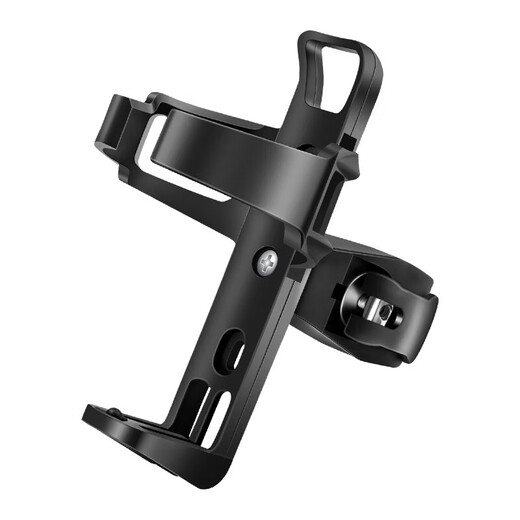 Hole-free bicycle water bottle rack, universal mountain bike water cup rack, battery electric motorcycle bicycle riding bracket, upgraded strappy quick-release water bottle rack, black