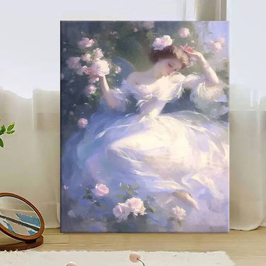 Yu Senyi's ballet girl digital oil painting 2024 new characters hand-filled DIY hand-painted colored oil painting W3882 40x60cm gold outer frame collapse solid wood inner frame +
