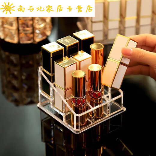 Sailotou lipstick storage box multi-grid ins style lip glaze storage rack internet celebrity transparent desktop lipstick box organizer 16-grid Guerlain box