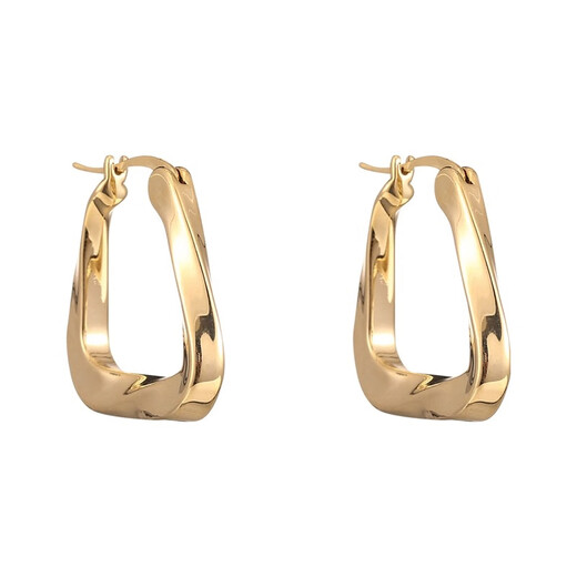 Yinyu retro gold pigmented hoop earrings, irregular minimalist metal high-end earrings, temperament earrings, gold earrings for women, gold earrings