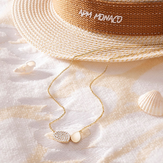 APM Monaco new product Galet adjustable necklace gold fashion sparkling design jewelry gift sweater chain gold