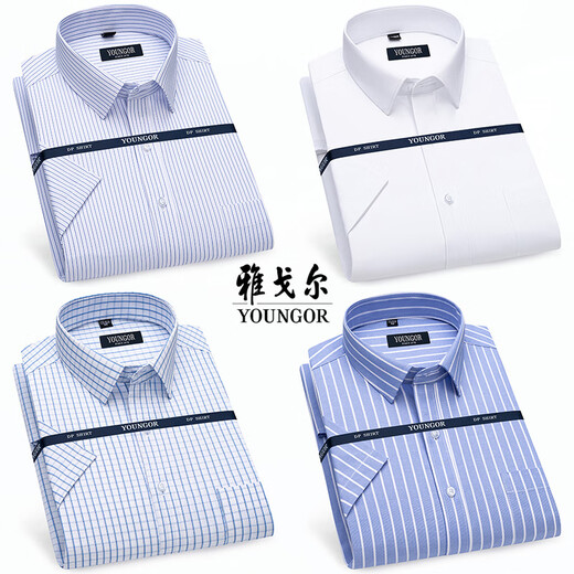 CEO Yageo New Short Sleeve Shirt Herren High-End-Baumwoll-Sommer-Dünngeschäft und lässiges Anti-Falten-Hemd-Shirt DX6630 38-(empfohlen 100-120jin [Jin ist gleich 0,5 kg])