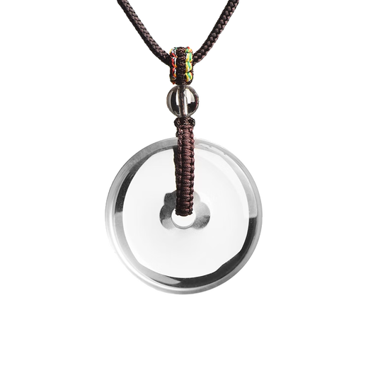 DL 1998 Fat Donglai same style white crystal pendant safety buckle natural raw mineral birth year good luck necklace small pendant couple small diameter about 20mm