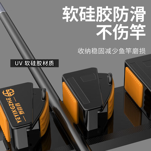 Camper quick buckle lure rod rack display rack wall-mounted fishing rod punch-free clamp rod rack fishing rod storage and placement rack three slots X3-can be spliced