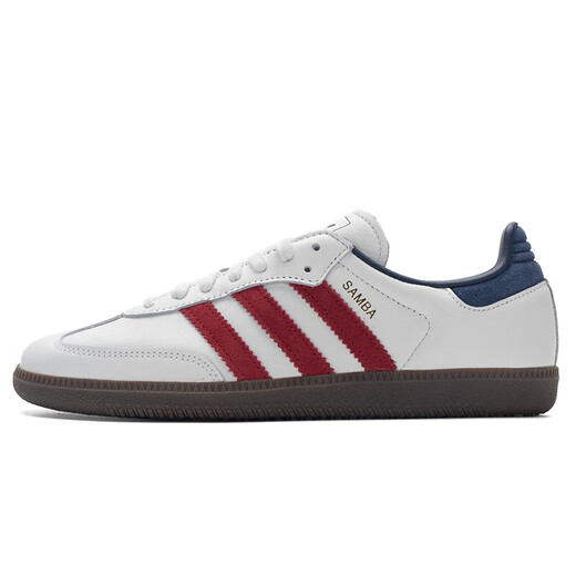 Adidas (adidas) Clover Chaussures pour hommes Chaussures pour femmes 2025 Summer New Sports Chaussures Samba Low Top Chaussures de planche légère Chaussures décontractées IH4881 Blanc et rouge 36