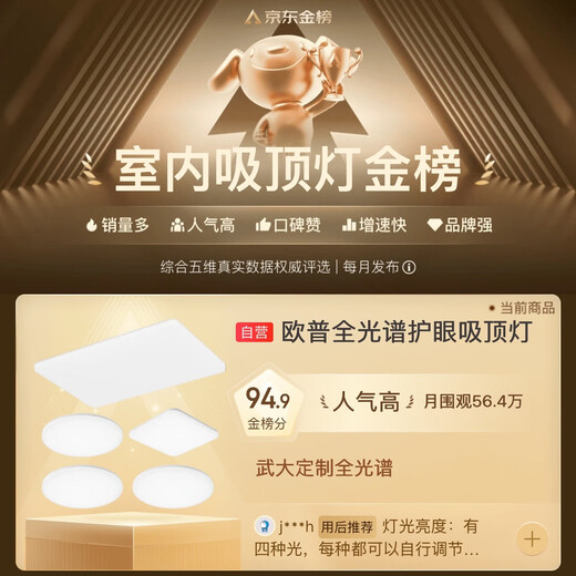 OPPLE Ceiling Lamp Full Spectrum Eye Protection Smart LED Lamp Simple Living Room Lamp Package 1 Ningyue 4