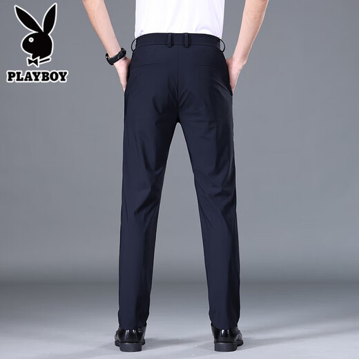 Pantalones casuales de seda de hielo playboy para hombres en verano delgados pantalones de negocios negros de pierna recta suelta para hombres en hombres en pantalones largos deportivos para hombres a5008 negro [verano delgado] 28 (2 pies 1) recomendado 90-100 jin [Jin equivale a 0.5 kg]