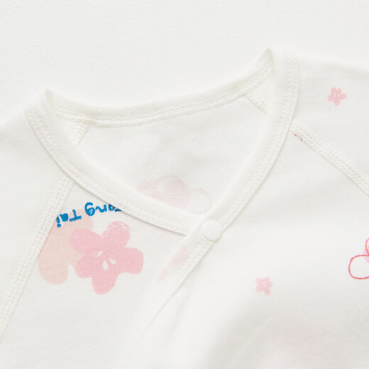 童泰（TONGTAI）婴儿连体衣春秋季纯棉衣服初生宝宝蝴蝶哈衣爬服和尚服粉色52cm