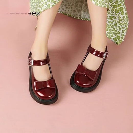 Girls' shoes summer 2025 new little girl princess shoes soft sole student shoes baby girl red small leather shoes black (shining iris black) glossy bow size 28 inner length 17.4cm suitable for feet 16.9cm long