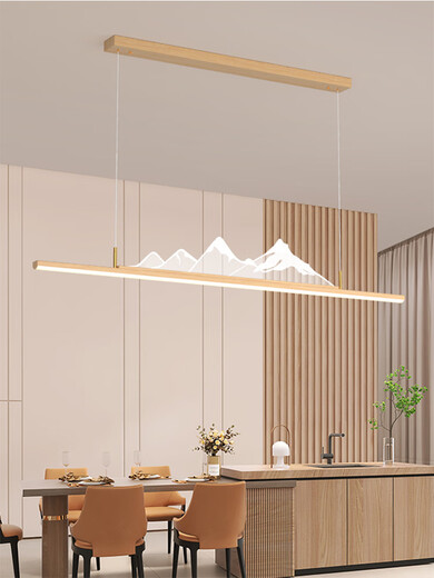 Other new Chinese restaurant bar chandeliers Chinese style one-line long Zen art mountain tea room tea table eye protection lamp imported Prichi chip eye protection light source 9711