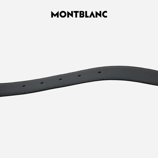 万宝龙MONTBLANC 梯形镀钯针扣黑棕双面皮带/腰带3.5cm 118436 礼物