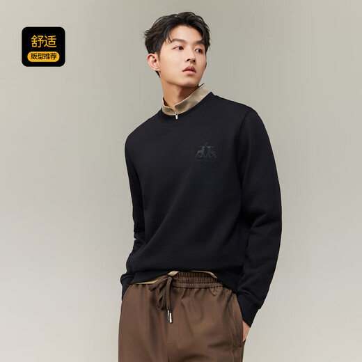 Carbine 365g fish scale cloth sweatshirt for men with double deer beading embroidery design, comfortable and soft winter long-sleeved sweatshirt