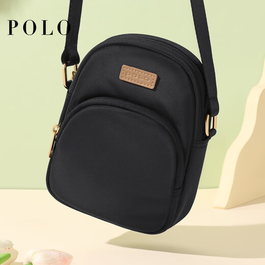 POLO斜挎包小包女挎包牛津布2025夏季新款轻便背包新款百搭手机包 杏色