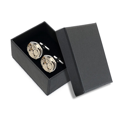 Nosskiss High-End Manschettenknöpfe exquisite mechanische Uhr Bewegung Manschettenknöpfe Herrenhülsennagel Diamant Nicht-Mobile Bewegung Geburtstag Geschenk Silber Silber
