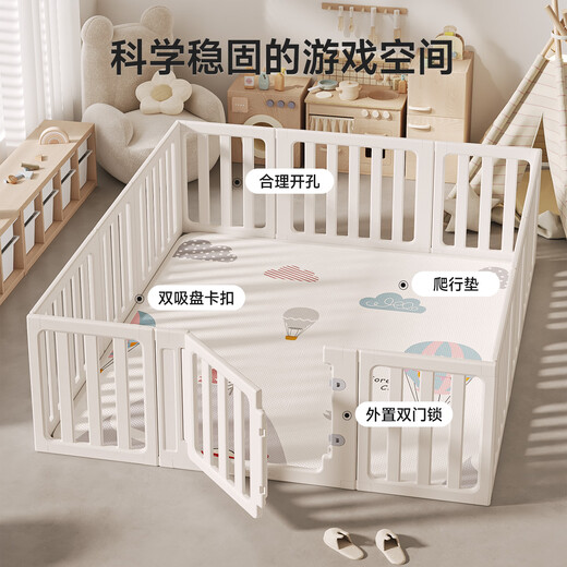 Beityos爬爬垫婴儿游戏围栏地上0-6个月-1岁宝宝室内安全护栏可变衣柜 150*180cm无地垫【可变衣柜】赠100球