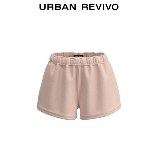 UR2025 Spring New Women's Simple Casual Sports Style Versatile Drawstring Shorts UWM650033 Nude Pink (Short) S
