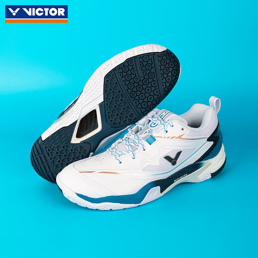VICTOR Victory's new professional badminton shoes A830nitrolite men's and women's training and competition sports shoes wide last 830nl AF/white Mykonos blue 44