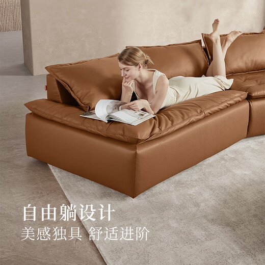 
Gujia Home [Clearing Collection Functional Sofa 2]-Not Supports Warehouse Delay Return Exchange Living Room Electric Sofa 6172 Baroque Brown Three-person Right Electric Free Lying