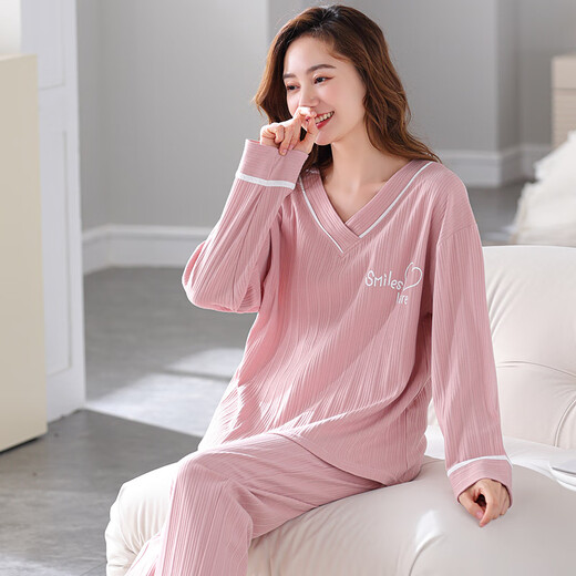 MUJI COM无印良品MUJ同款韩版可外穿长袖套装可爱学生大码夏秋冬款家居服 GXT9928 M (建议75-95斤)