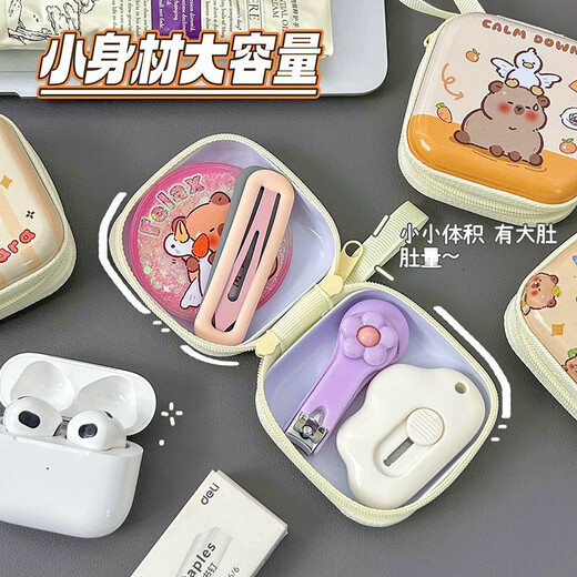 零钱包卡皮巴拉迷你零钱袋便携耳机包可爱水豚硬币钥匙包 小鹅河豚(方形)