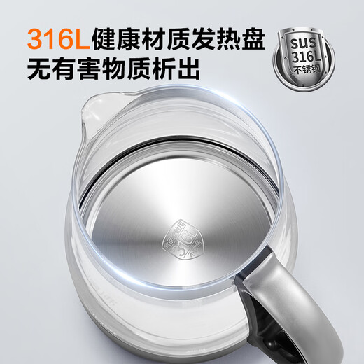 SUPOR Health Kettle Kettle Electric Kettle Tea Maker Hot Water Kettle Glass Flower Teapot 316L Stainless Steel Constant Temperature 2L Insulation Tea Kettle SW-20YQ69
