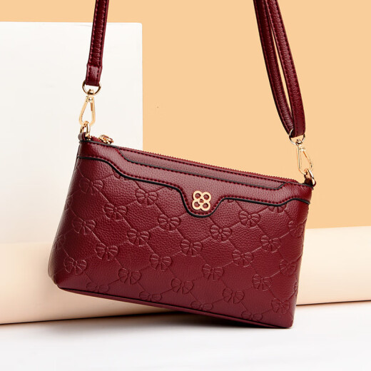 Beihu New genuine leather clutch bag for women single shoulder bag Korean style cowhide fashion mother hand grabbing mobile phone coupon wallet black