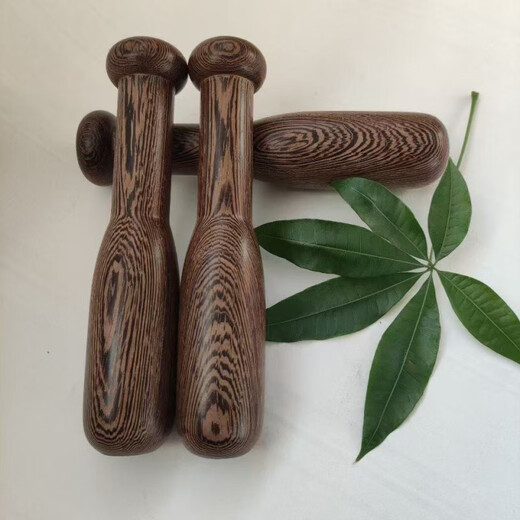 Baichao chicken wing wood garlic pounding stick manual garlic pounding garlic hammer wooden old-fashioned manual grinding rod household garlic pressing artifact round head garlic pounding hammer length 17.5cm diameter 3.7