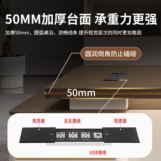 Aurora (AURORA) light luxury boss desk office desk and chair combination simple modern president desk leadership office furniture manager executive desk 2.8 meters + double cabinets