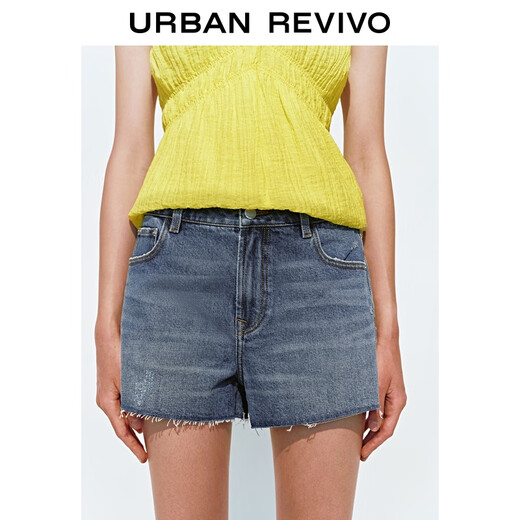 
UR2025 Summer New Women's Fashion Retro Casual Versatile All-match Washing Cowboy Shorts UWH850056 Blue 26