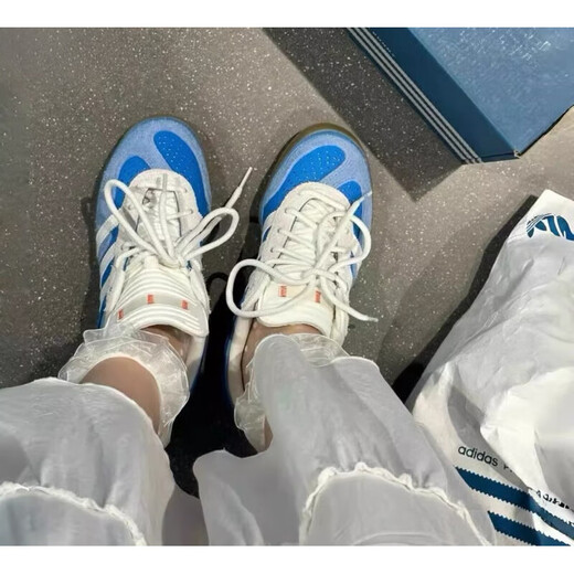阿迪达斯 （adidas）Bad Bunny x Adidas Gazelle Indoor 灰白蓝复古低帮板鞋 IF9734 灰蓝 IF9734 36 正常尺码