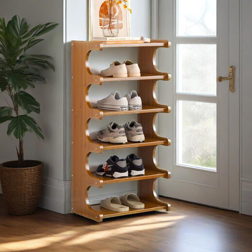 Ou Runzhe simple shoe rack household wooden door multi-layer dormitory storage rack bamboo shoe cabinet 6 layers 50